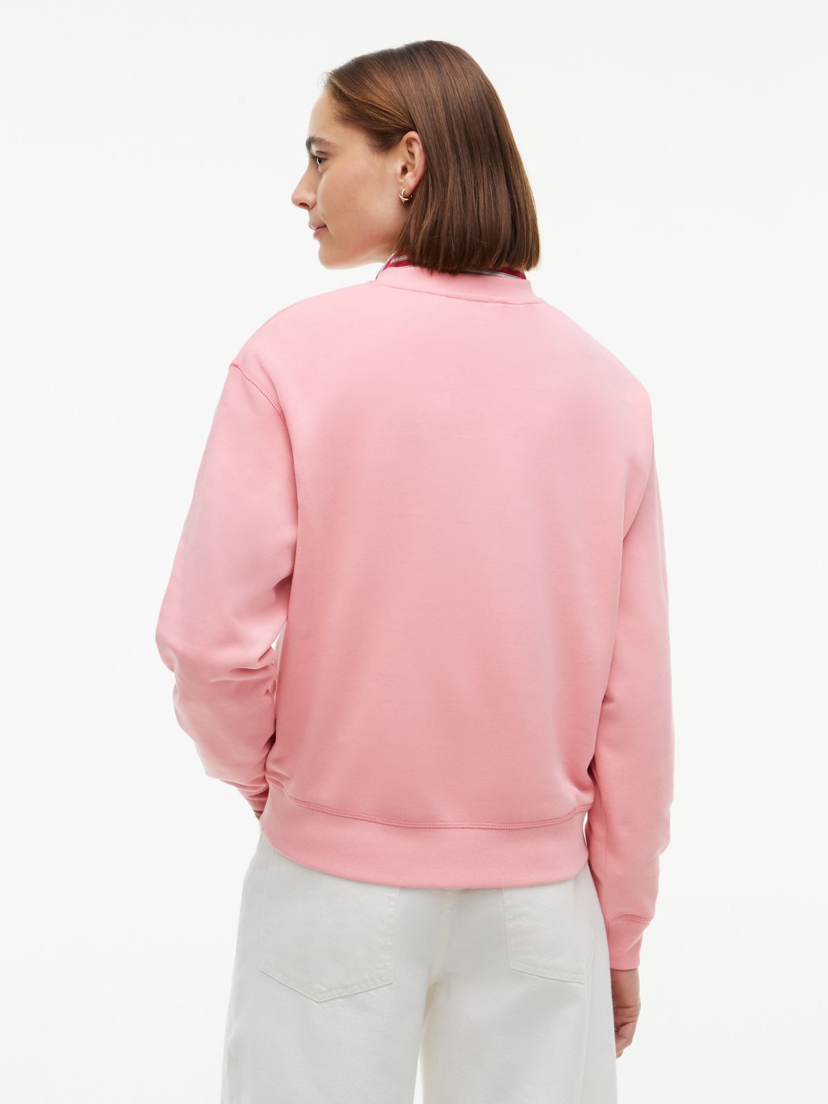 Tonal Logo Crew Neck Sweatshirt — Pink