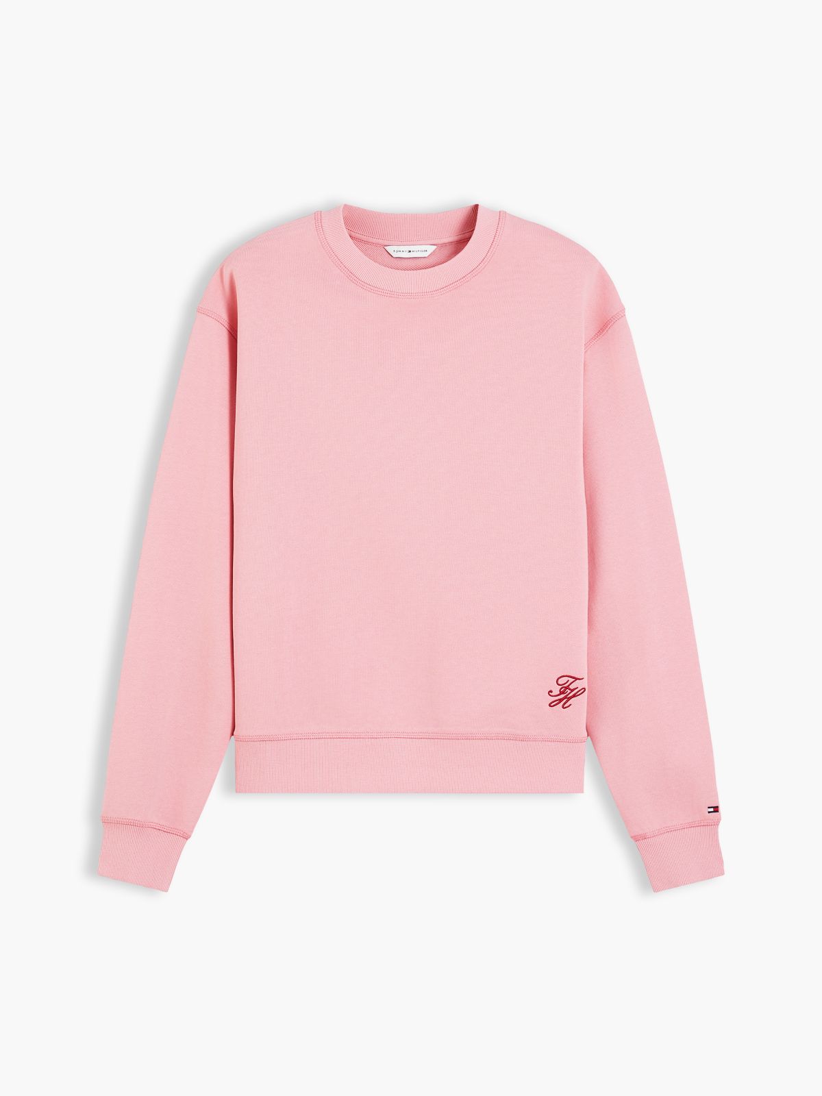 Tonal Logo Crew Neck Sweatshirt — Pink