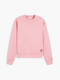 Tonal Logo Crew Neck Sweatshirt — Pink 5