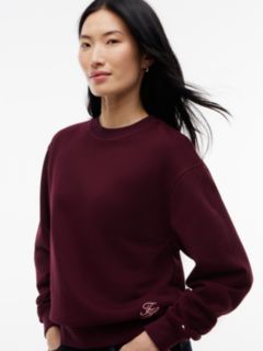 Tonal Logo Crew Neck Sweatshirt — Red 3