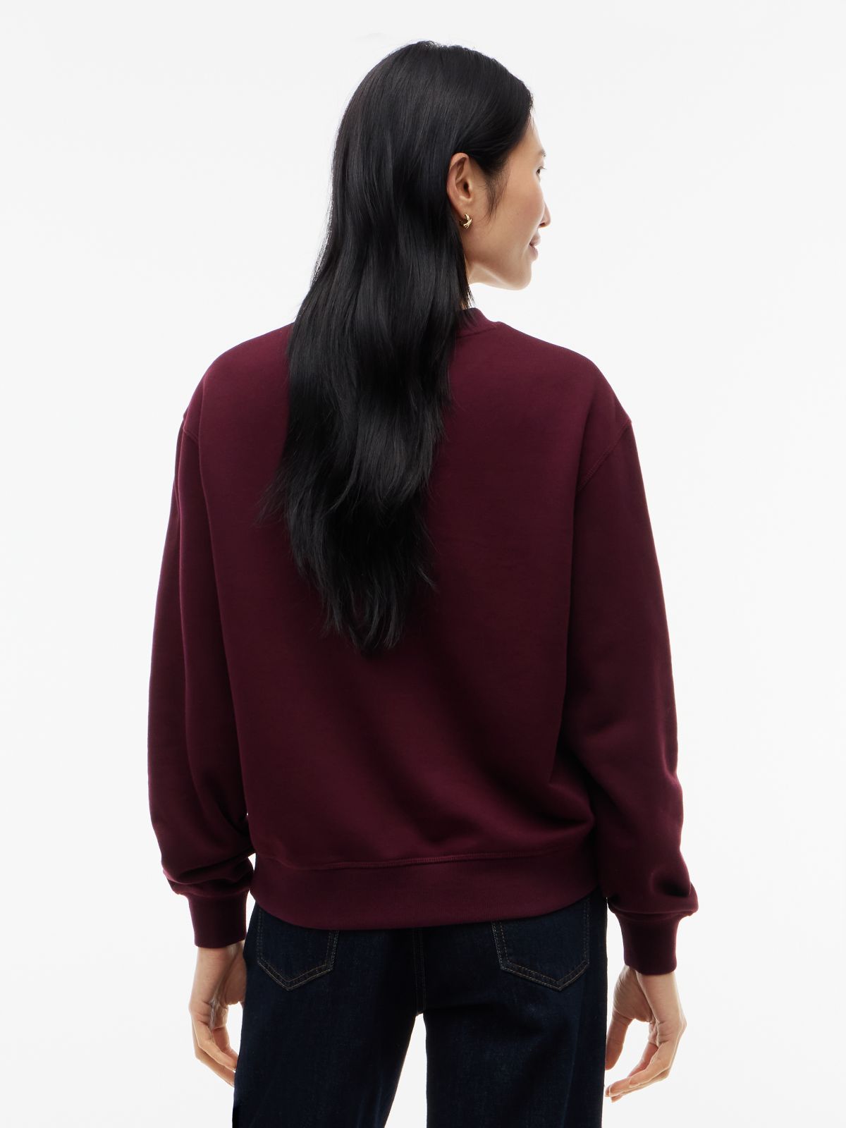 Tonal Logo Crew Neck Sweatshirt — Red