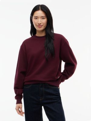 sudadera de cuello redondo con logo tonal red de mujeres tommy hilfiger