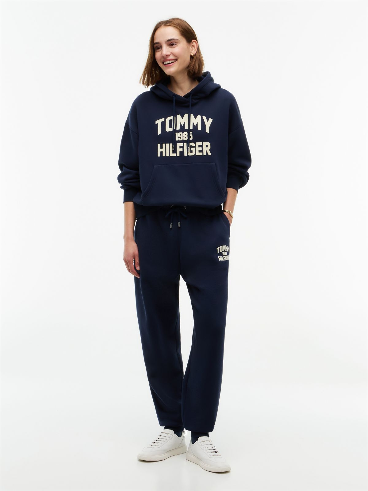 Flock Varsity Logo Relaxed Fleece Hoody — Blue
