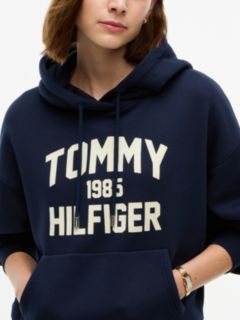 Flock Varsity Logo Relaxed Fleece Hoody — Blue 3