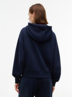 Flock Varsity Logo Relaxed Fleece Hoody — Blue 4