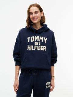 Flock Varsity Logo Relaxed Fleece Hoody — Blue 1