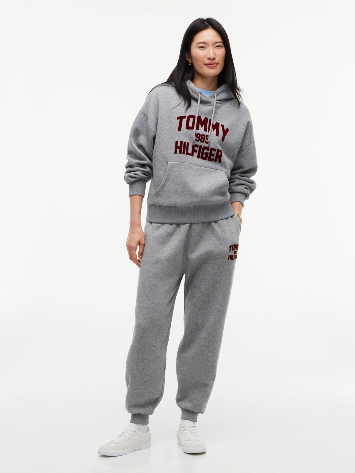 Flock Varsity Logo Relaxed Fleece Hoody — Grey