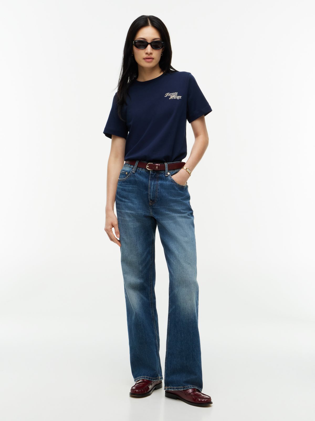 Logo Jersey Crew Neck T-Shirt — Blue