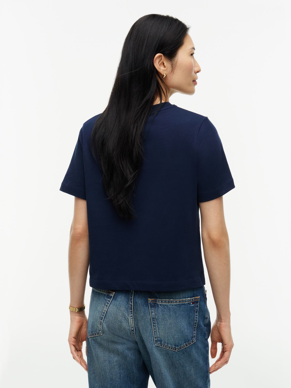 Logo Jersey Crew Neck T-Shirt — Blue