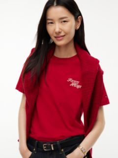 Logo Jersey Crew Neck T-Shirt — Red 3