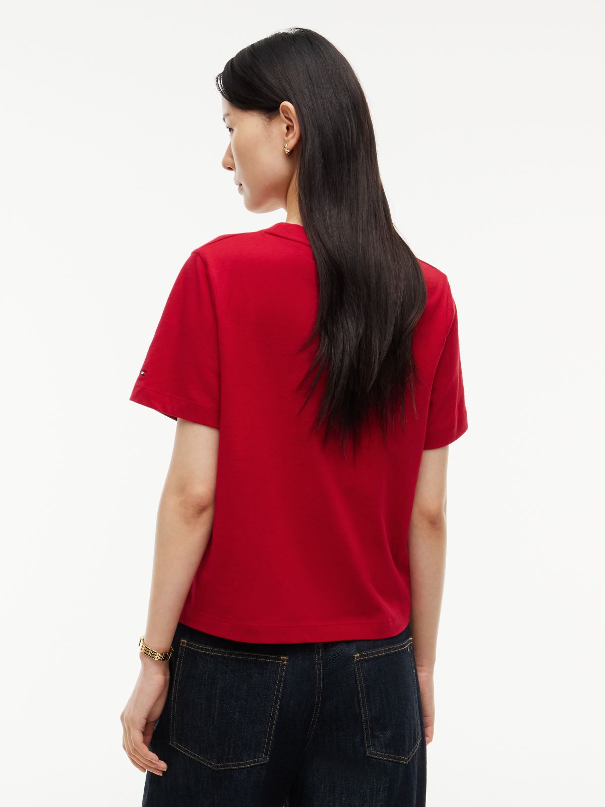 Logo Jersey Crew Neck T-Shirt — Red