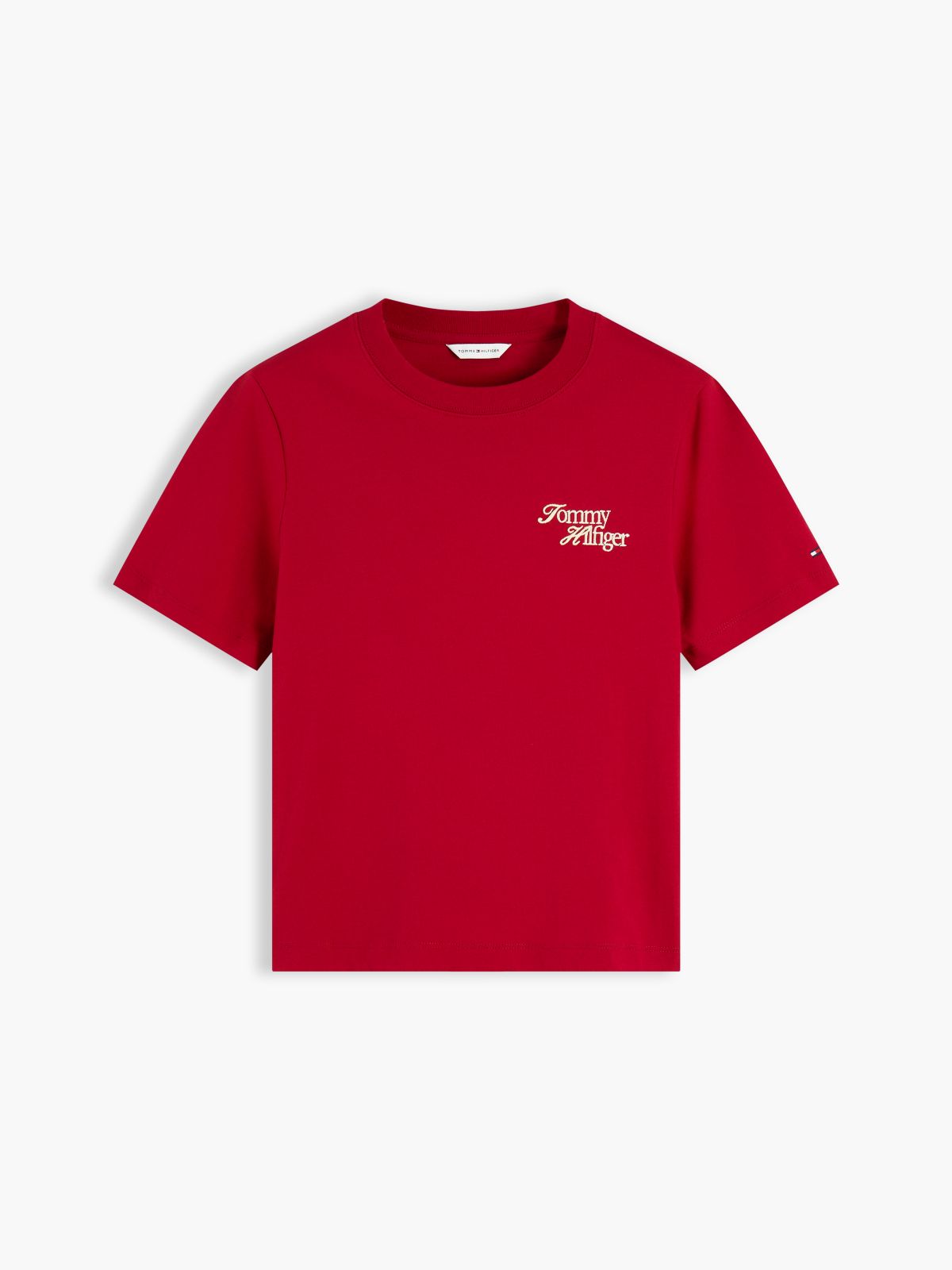 Logo Jersey Crew Neck T-Shirt — Red