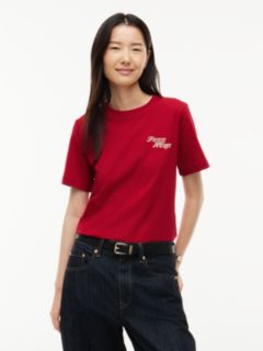 Logo Jersey Crew Neck T-Shirt — Red 1