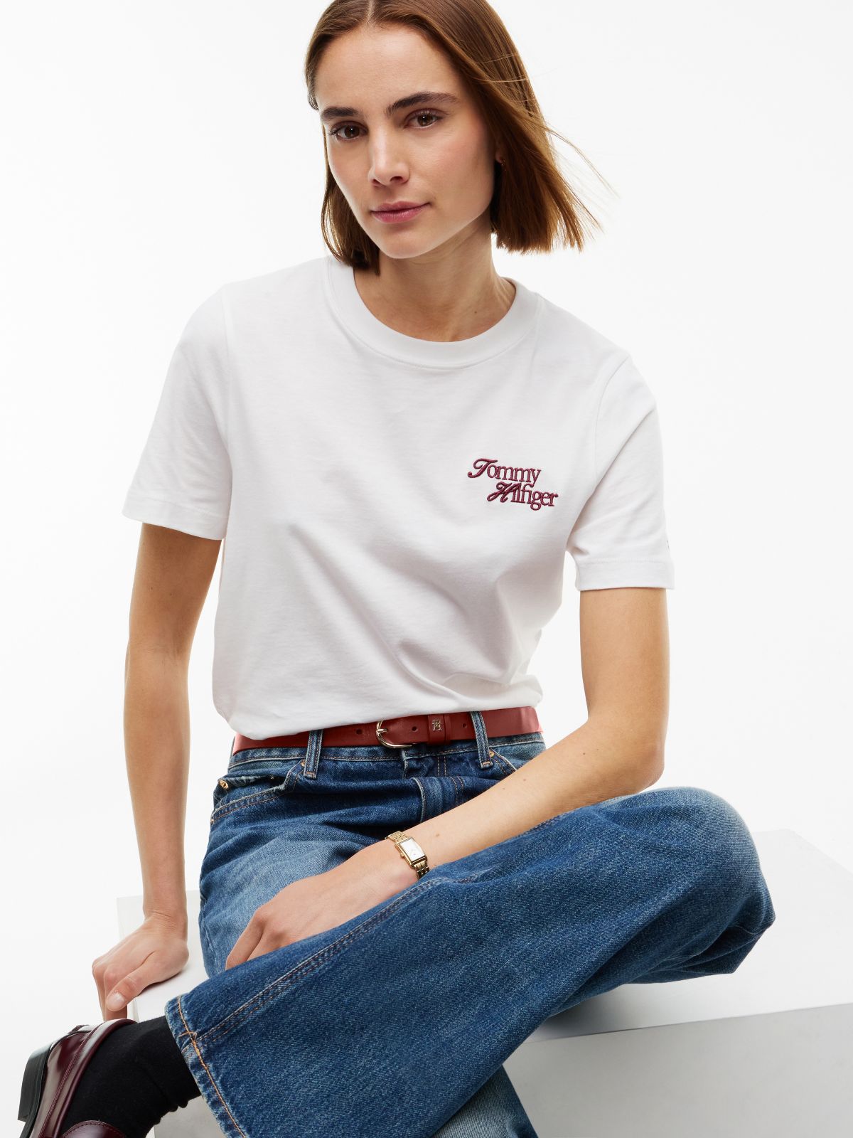 Logo Jersey Crew Neck T-Shirt — White