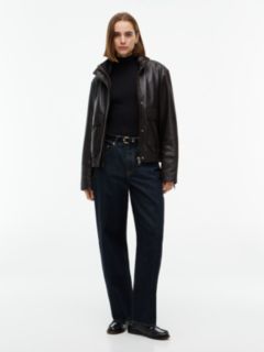Slim Mock Neck Long Sleeve Top — Black 2