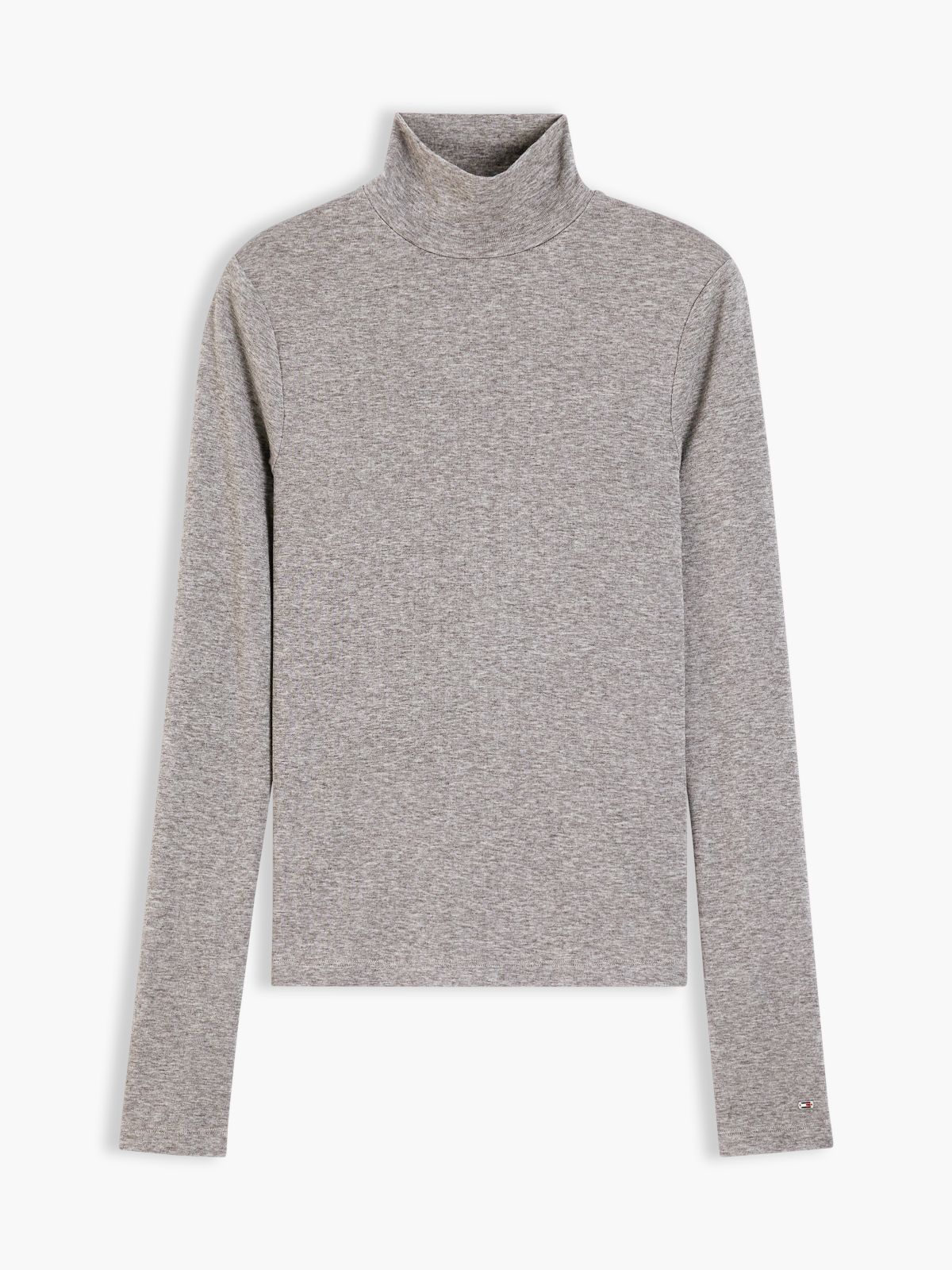 Slim Mock Neck Long Sleeve Top — Grey