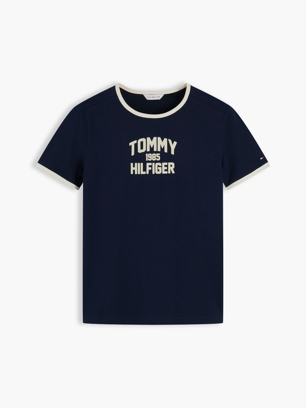 Flock Varsity Logo Slim Ringer T-Shirt — Blue