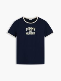 Flock Varsity Logo Slim Ringer T-Shirt — Blue 5