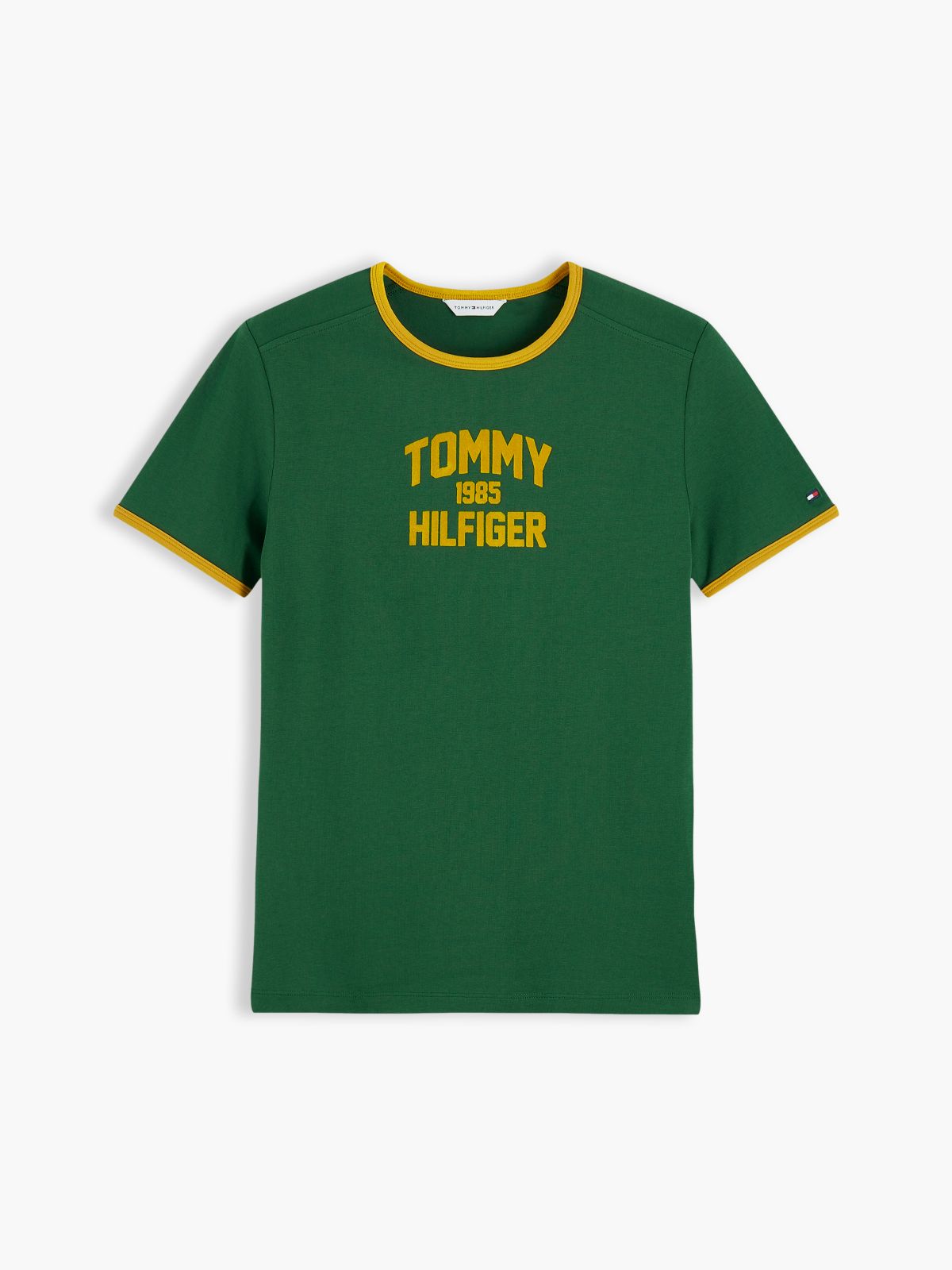 Flock Varsity Logo Slim Ringer T-Shirt — Green