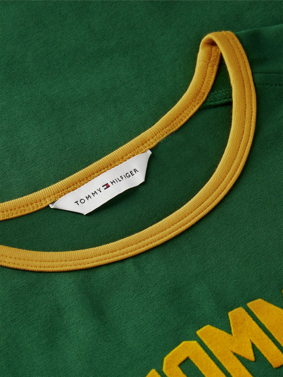 Flock Varsity Logo Slim Ringer T-Shirt — Green