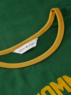 Flock Varsity Logo Slim Ringer T-Shirt — Green 6