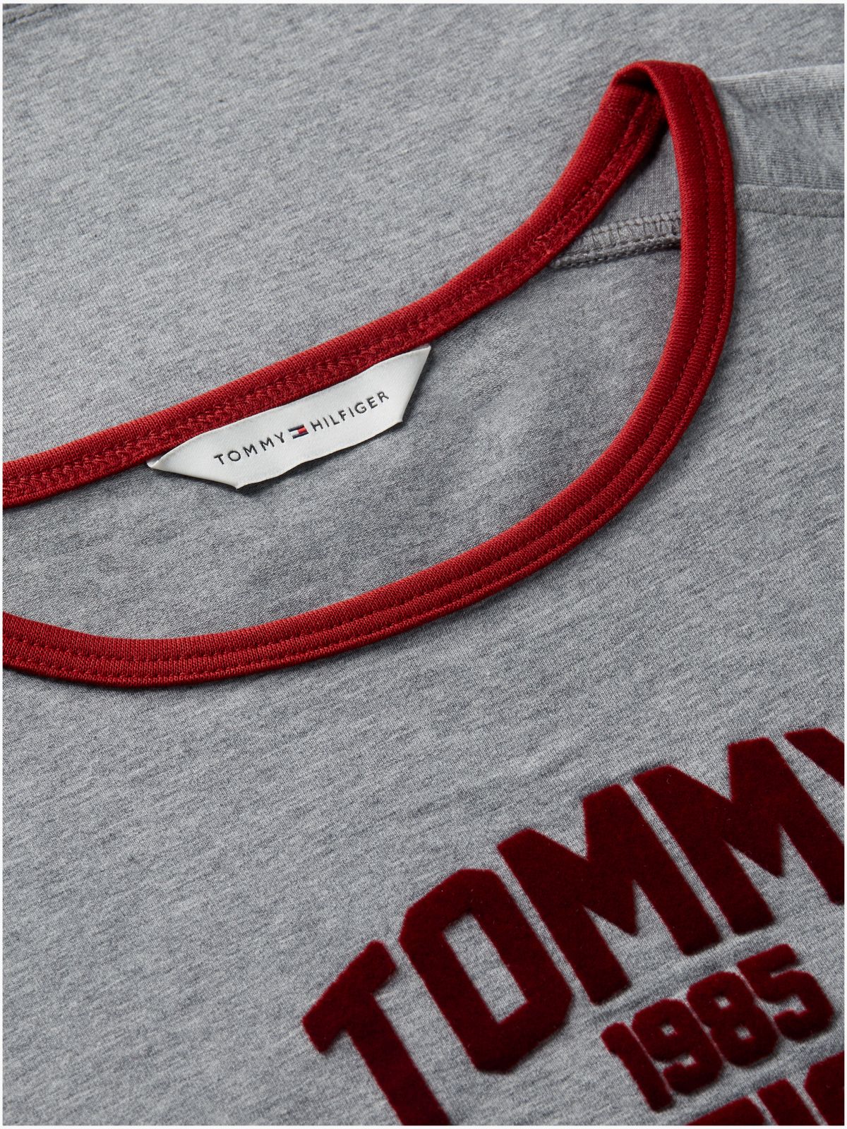Flock Varsity Logo Slim Ringer T-Shirt — Grey