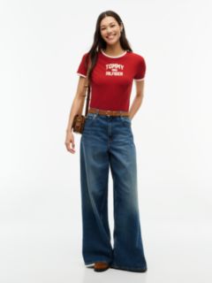 Flock Varsity Logo Slim Ringer T-Shirt — Red 2