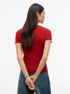 Flock Varsity Logo Slim Ringer T-Shirt — Red 5