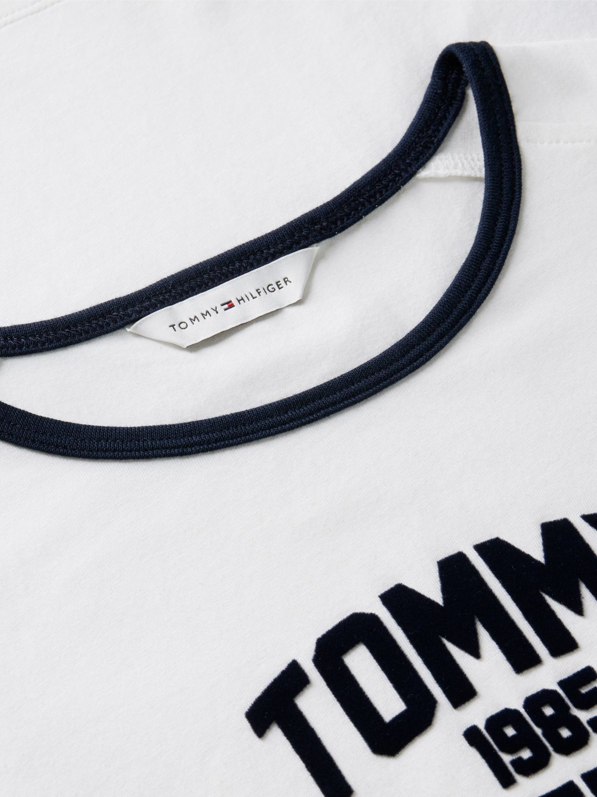 Flock Varsity Logo Slim Ringer T-Shirt — White
