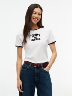 Flock Varsity Logo Slim Ringer T-Shirt — White 1