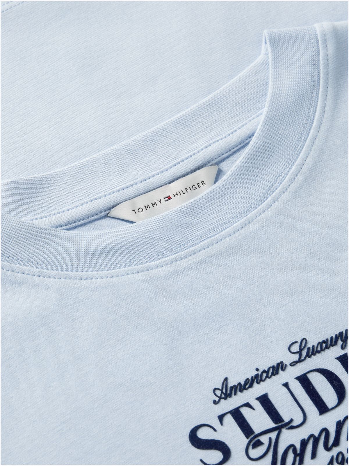 Logo Interlock Knit Crew Neck T-Shirt — Blue