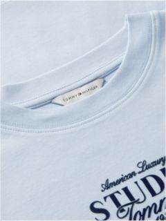 Logo Interlock Knit Crew Neck T-Shirt — Blue 6