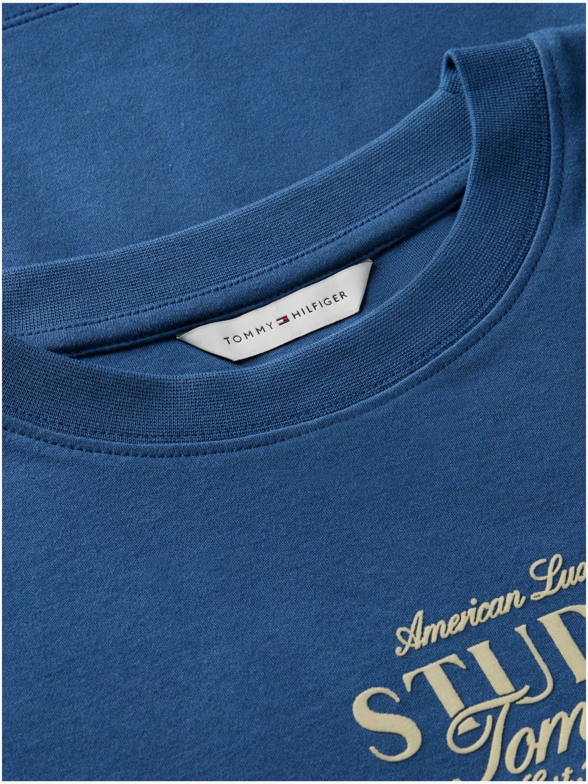Logo Interlock Knit Crew Neck T-Shirt — Blue