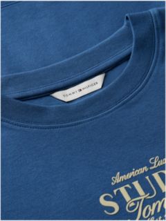 Logo Interlock Knit Crew Neck T-Shirt — Blue 6