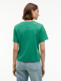 Logo Interlock Knit Crew Neck T-Shirt — Green 4