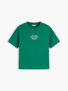 Logo Interlock Knit Crew Neck T-Shirt — Green 5