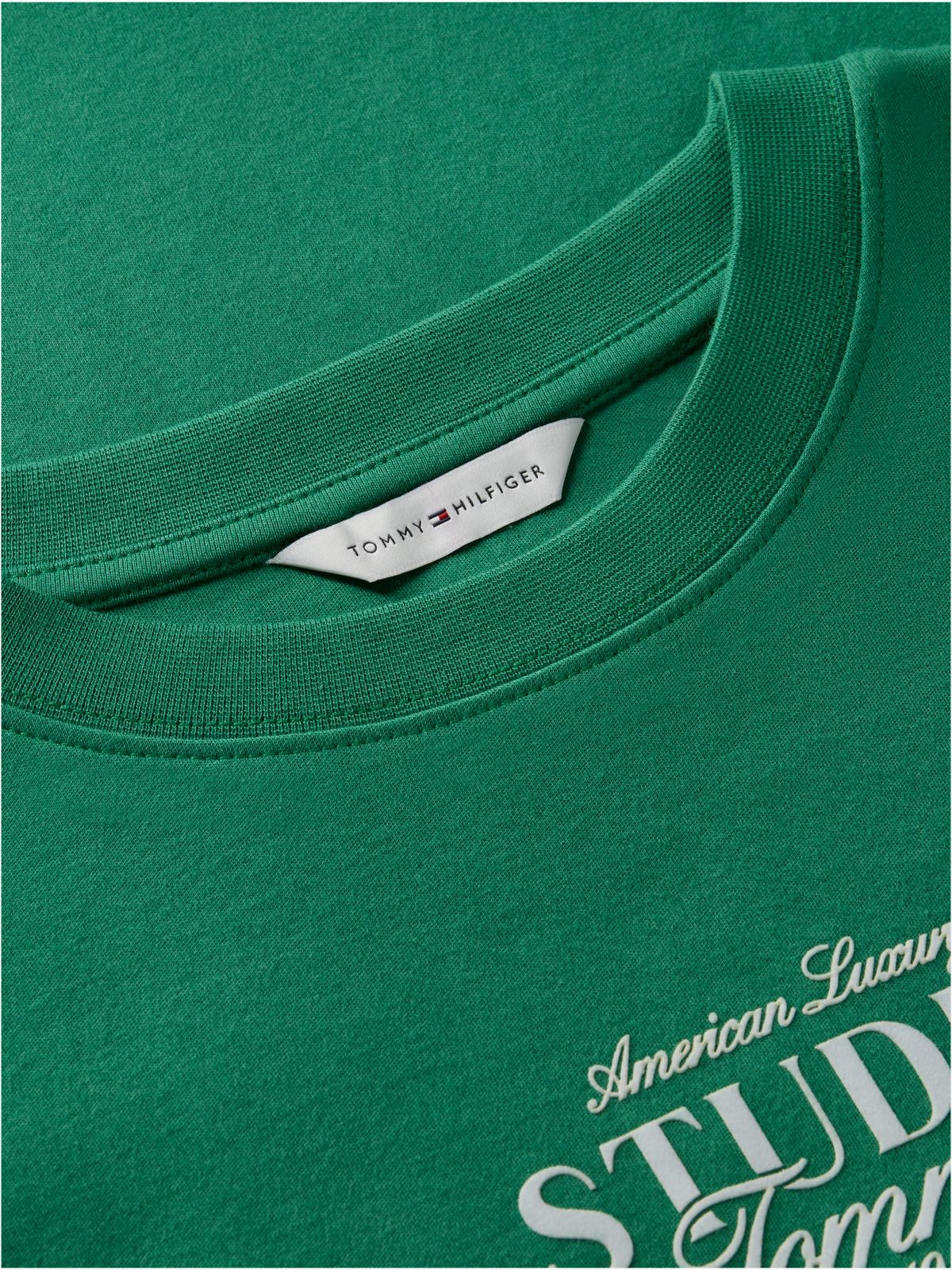 Logo Interlock Knit Crew Neck T-Shirt — Green