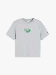 Logo Interlock Knit Crew Neck T-Shirt — Grey 5