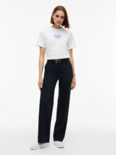 Logo Interlock Knit Crew Neck T-Shirt — White 2