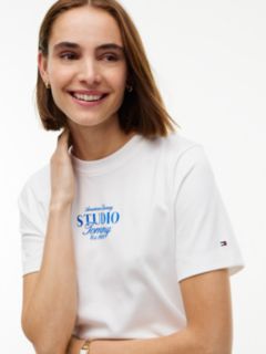 Logo Interlock Knit Crew Neck T-Shirt — White 3