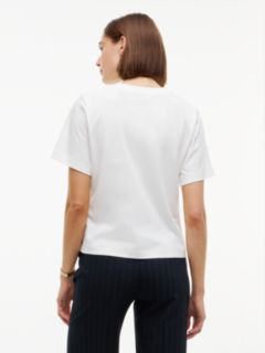 Logo Interlock Knit Crew Neck T-Shirt — White 4