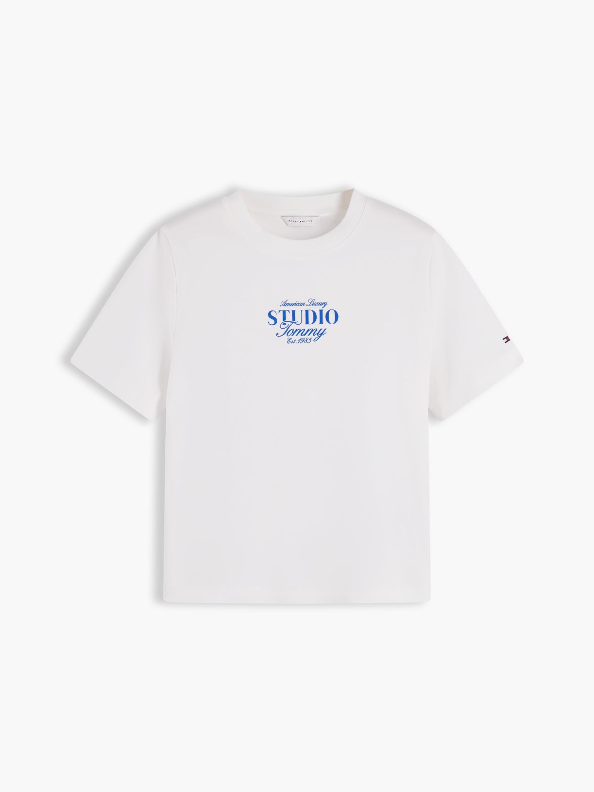 Logo Interlock Knit Crew Neck T-Shirt — White
