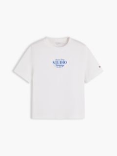 Logo Interlock Knit Crew Neck T-Shirt — White 5