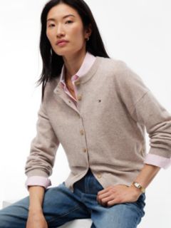Slim Wool Blend Cardigan With Cashmere — Brown 3