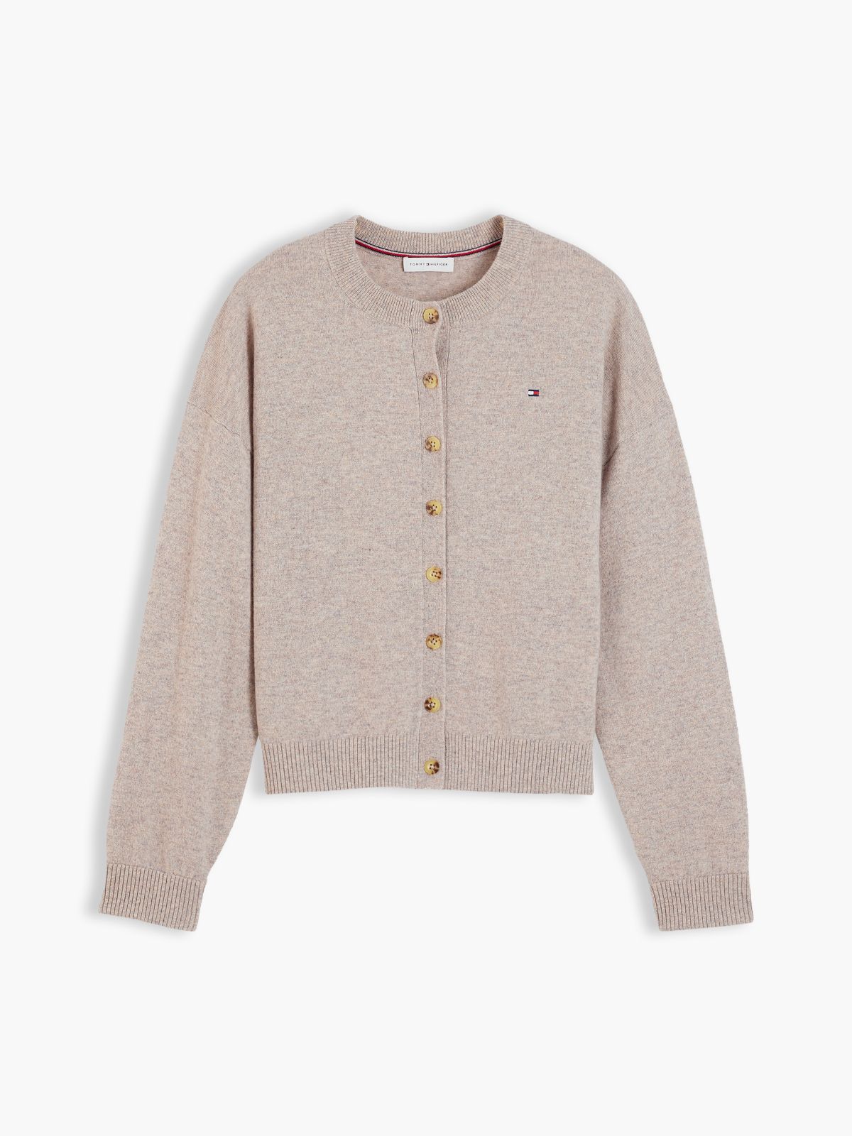 Slim Wool Blend Cardigan With Cashmere — Brown