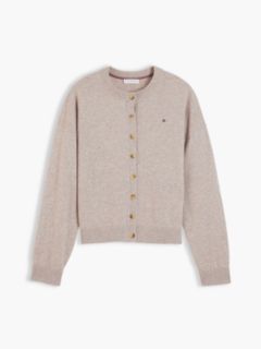 Slim Wool Blend Cardigan With Cashmere — Brown 5