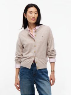 Slim Wool Blend Cardigan With Cashmere — Brown 1