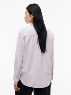 Ruffle Collar Yarn Dyed Oxford Shirt — White 4
