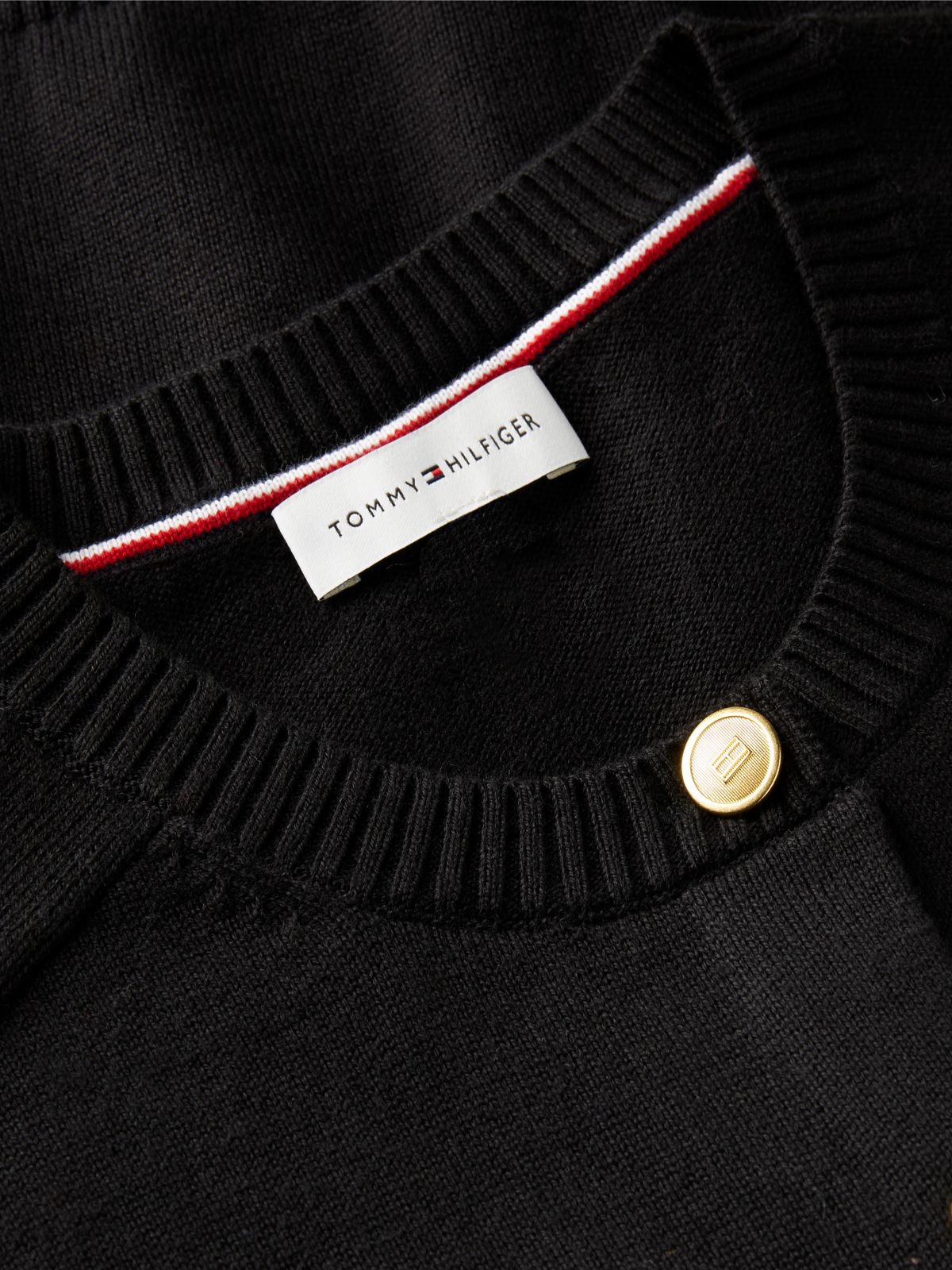 Slim Gold-Tone Button Jersey Cardigan — Black