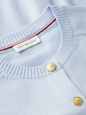 blue slim gold-tone button jersey cardigan for women tommy hilfiger